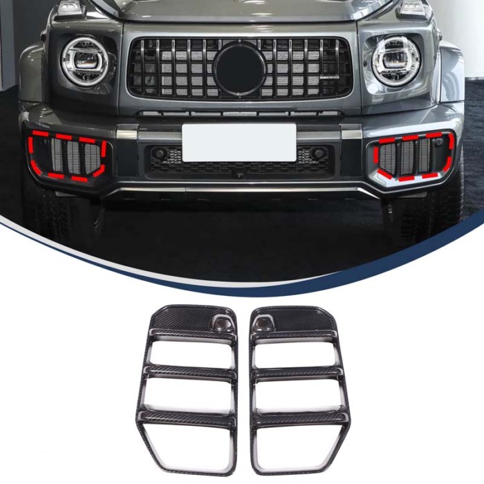 For Mercedes Benz G-Class G63 W465 2025 2026 Real Carbon Fiber Car Front Bumper Side Intake Grille