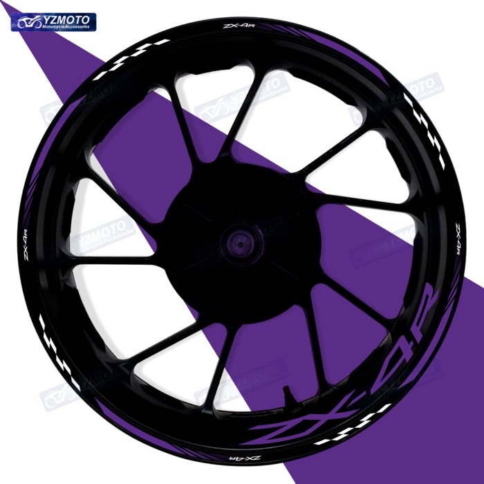 For ZX-4R ZX4R ZX 4R Motorcycle 17 Inch Front Rear Wheel Sticker Decal Reflective Waterproof Decora
