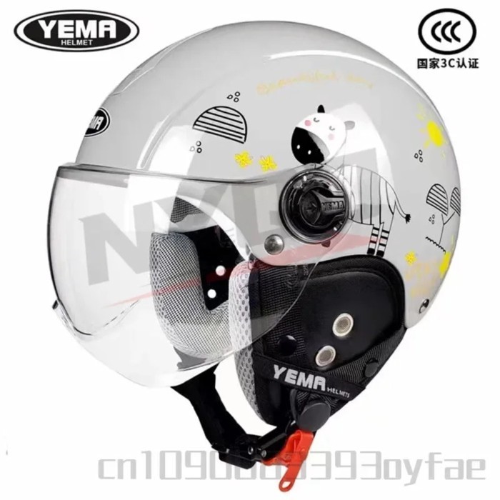 YEMA Motorcycle Helmet YM101-2S Cartoon Electric Motorcycle Men's and Women's Knight Lightweight Sa