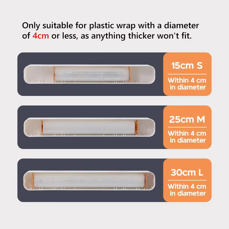 【 Hot Sellers 】2 IN 1 Magnetic Food Film Dispenser Plastic Wrap Dispenser with Cutter Storage Box Durable Kitchen Organizer for Home Use ราคา ถูกที่สุด ดีลบีเคเค แกลเลอรีภาพที่ 7