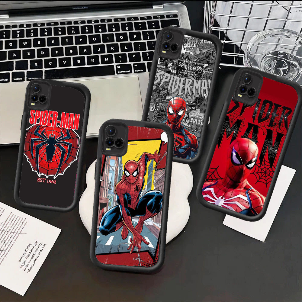 WC42 Spider-Man Casing สําหรับ Hp ชุบ VIVO IQOO S1 V20 Y35 Z9 V40 V15 Z9X Y28 V29E Pro 2024 5G วัสดุ