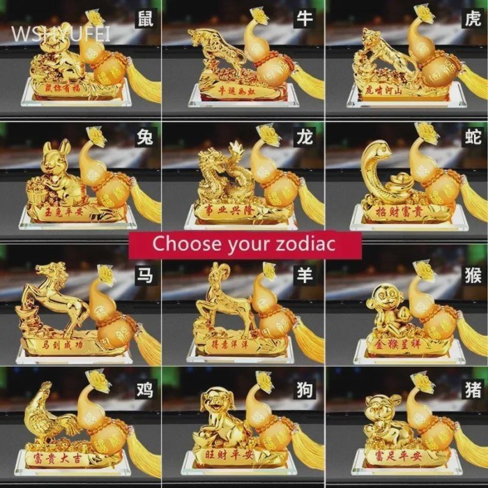 Resin Twelve Zodiac Model Car Perfume Decoration Home Living Room Decor Accessories Office Desktop