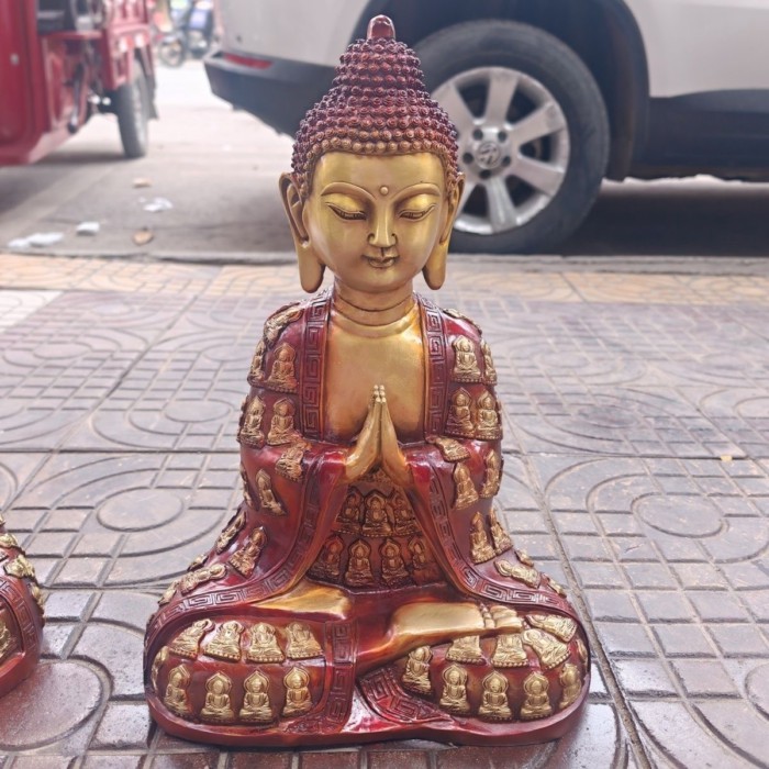 Copper Carving Buddha figure statue hundreds buddha statue Family Worship Home Protection Eliminate