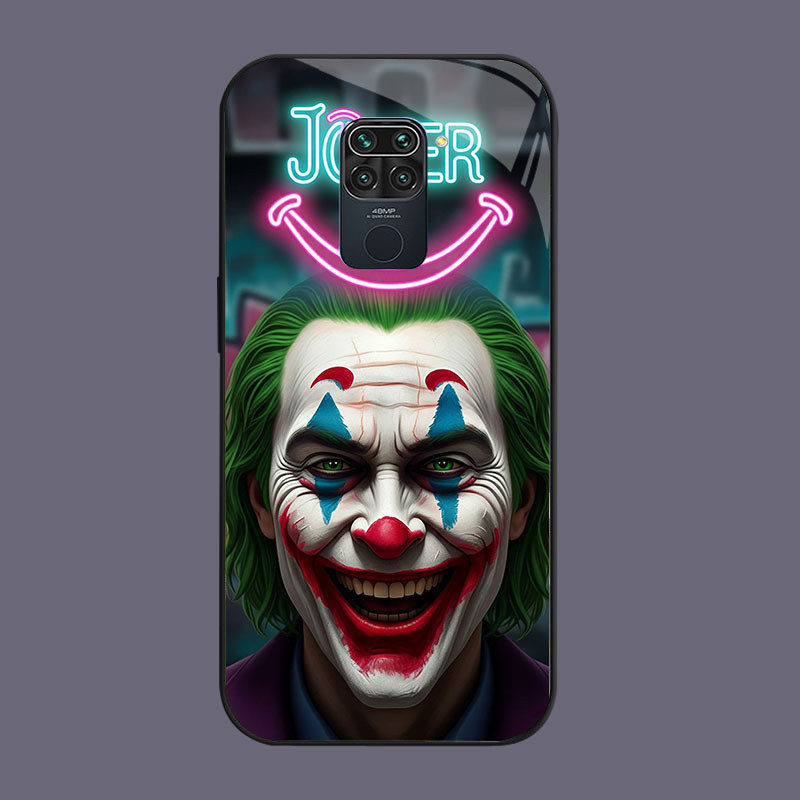HW-17 JOKER Clown Girl Glass Casing สําหรับ Xiaomi Redmi Note Poco X3 9S M2 9 NFC Pro
