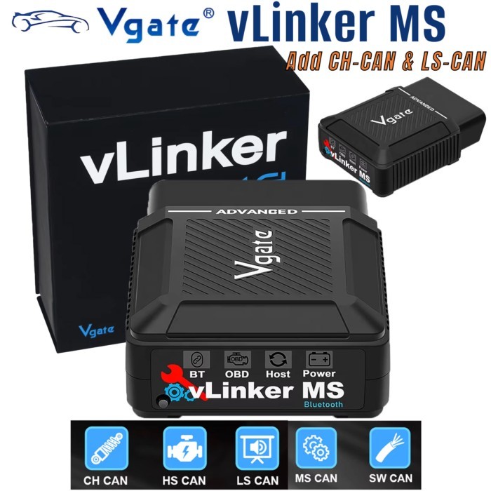 Vgate vLinker MS Upgraded OBD 2 Scanner Bluetooth V2.3 OBD2 Car Diagnostic Tool OBD Code Reader pk