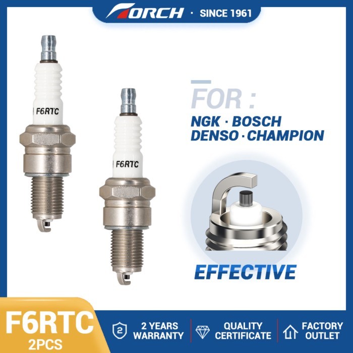 2Pcs Torch Spark Plug F6RTC Replace for 7822/BPR6ES Denso W20EXR-U VOLVO 1367528 1367529 270746 TOY