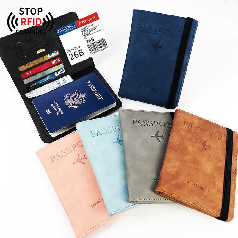 Simple Leather Passport Holder Passport Bag Passport Protective Case Multifunctional Card Slot Bag O