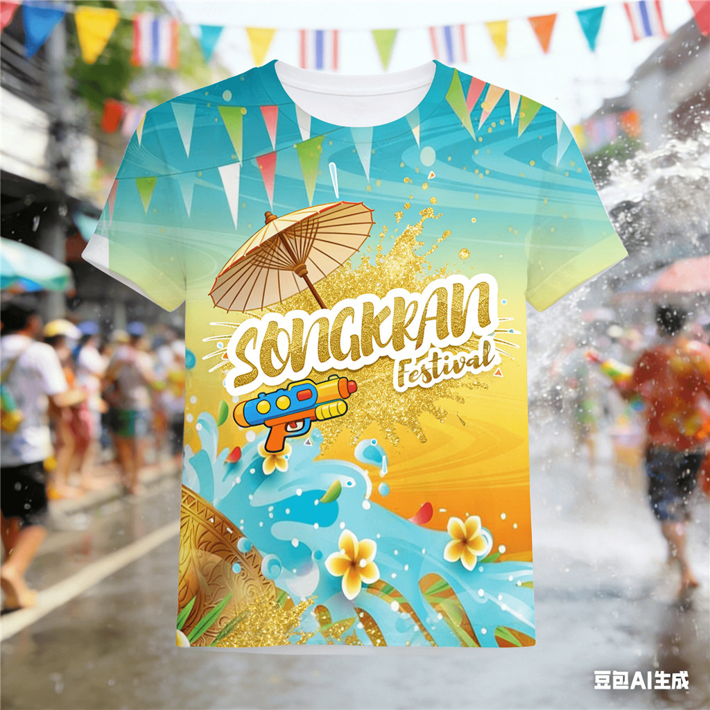 เสื้อยืดพิมพ์ลายสำหรับเทศกาลสงกรานต์และตรุษจีน ออกแบบโดย Yaow Thai Wat Maprao & So Nuah กำลังได้รับค