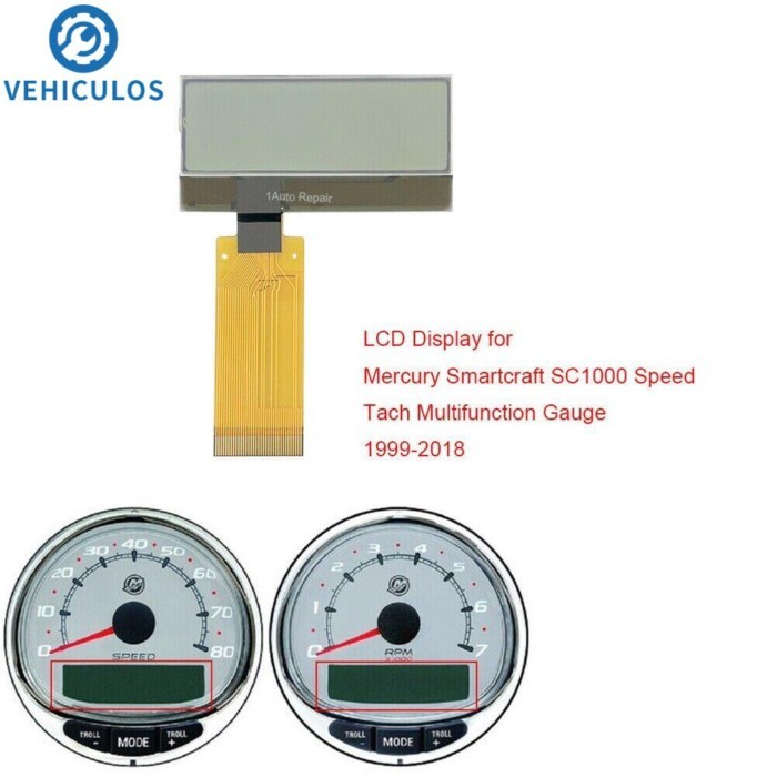Gauge LCD Display CHM1102 SC1000 A2C52100134 8M6003251 for Mercury Smartcraft SC1000 Speed Tachomet