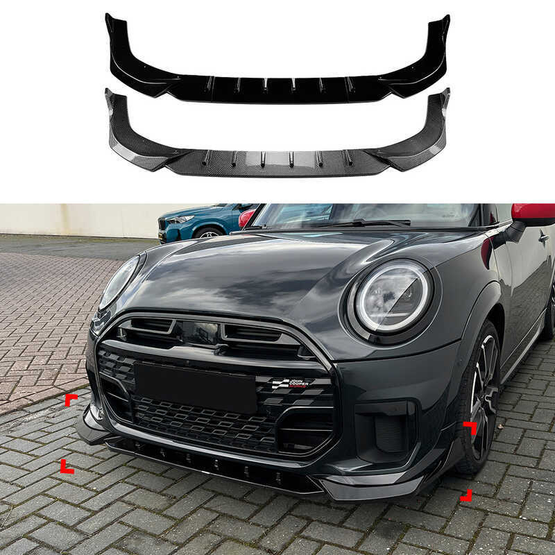 เหมาะสําหรับ Mini Mini Cooper JCW F65 F66 F67 2024 + ด้านหน้า Lip ด้านหน้าพลั่วสปอยเลอร์การปรับเปลี่
