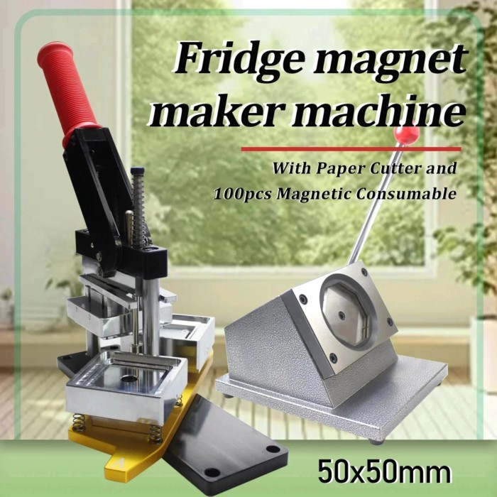 Latest Upgraded Version 50x50mm Magnet Maker Machine 2"x2" Fridge Magnet Maker Machine With Paper C