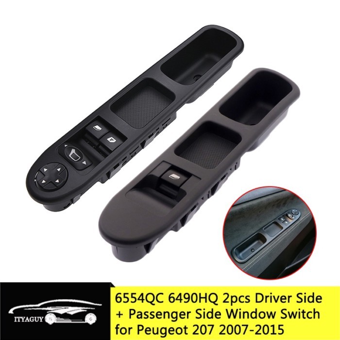 6554QC 6490HQ 2PCS Front Left Hand Driver   Passenger Side Electric Power Window Control Switch for