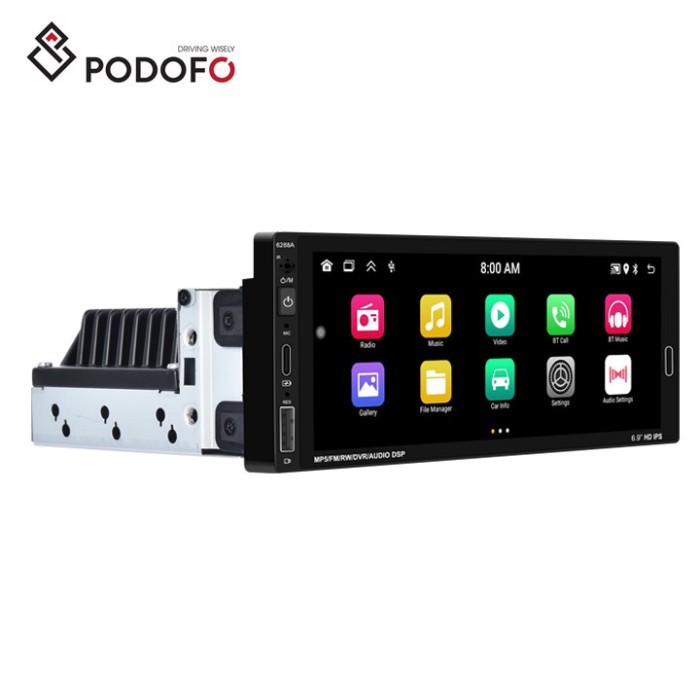 Podofo 6.86 inch 1 Din 2+64 GB Android Car Radio With Carplay & Android Auto Car Stereo GPS BT FM R
