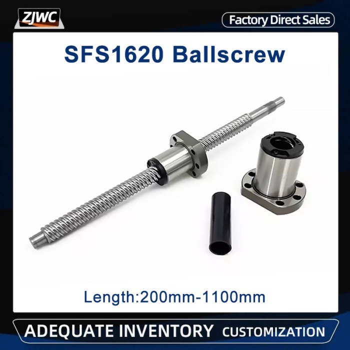 1pc SFS1620 Ball Screw High Speed Big Pitch With End Machining C7 Accuracy 1620 Ballscrew+SFS1620 B
