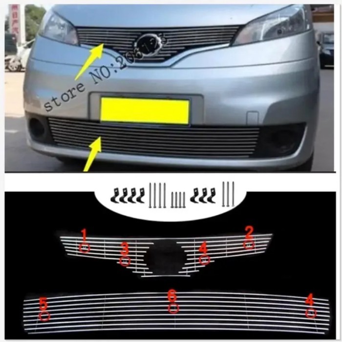 Front Middle Mesh Grille Assembly Mesh Cover Protector Fit For Nissan NV200  2010-2015