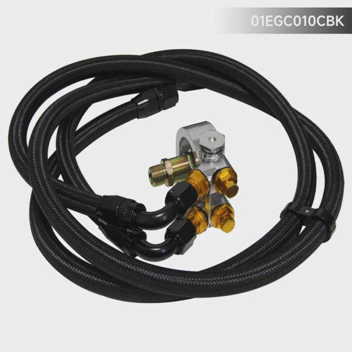 Uinversal AN10 80 Degrees C176 F Thermostatic Oil Filter Adapter  with 1.4m & 1.6m Oil Hoses Kit