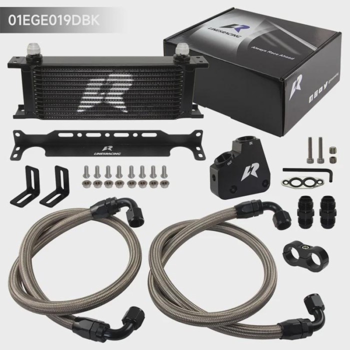 Oil Cooler Kit AN10 Engine Black/Silver 13 Rows Bolt-On Fits for Corvette Cadillac C5 C6 LS1 LS6 97