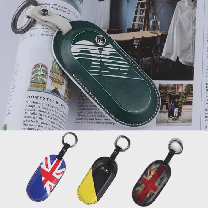 Leather Car Key Case Cover Protector Remote Holder Shell Keychain For Mini Cooper U25 J01 J02 F65 F