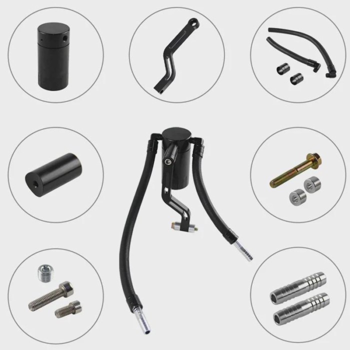 For 6.4 392 HEMI Billet Oil Catch Can Charger Challenger 300 Fully Assembled W/braided Hoses 2011+