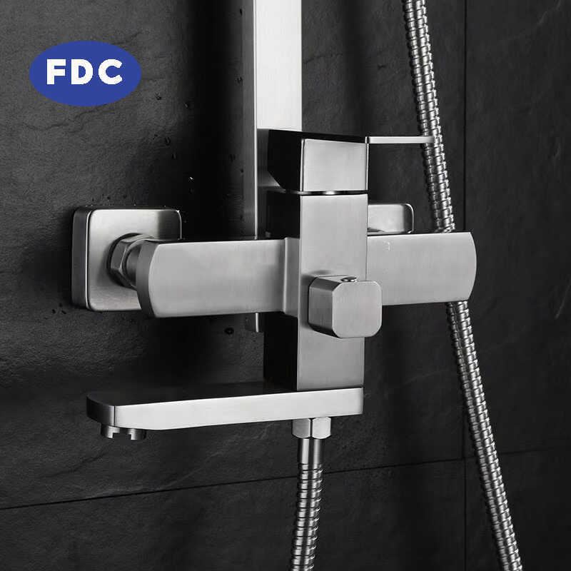 🔥 FDC ชุดฝักบัวสแตนเลส สี่เหลี่ยมขนาดใหญ่สเปรย์ด้านบนแบบพกพายกฝักบัวคอลัมน์อาบน้ำสดใสติดทนนานเพลิดเพ