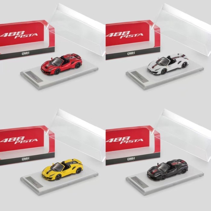 DMH 1: 64 Ferrari 488 Pista Pista Pista Convertible Hard Top Alloy Car Model Collection
