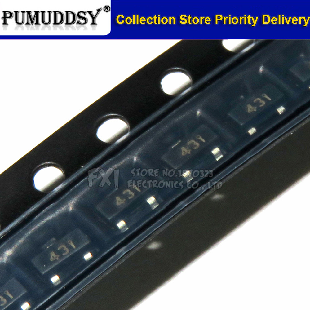 50PCS TL431 SOT23 TL431A SOT-23 431 SOT SMD SOT23-3 ตัวควบคุมแรงดันไฟฟ้า IC ใหม่เดิม
