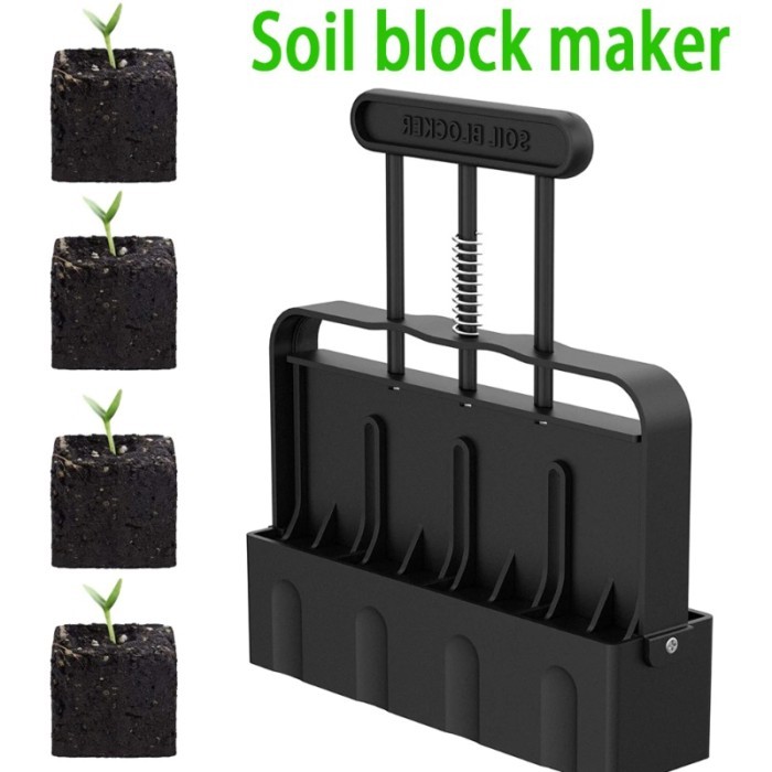 Handheld Seedling Soil Blocker 2-Inch Soil Block Maker for Garden Prep Seedling Production Base Blo