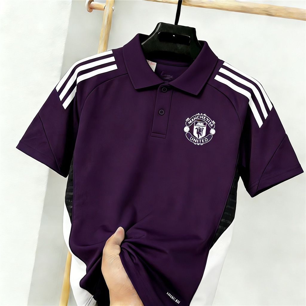แห้งระบายอากาศ เสื้อทีมฟุตบอลแมนเชสเตอร์ยูไนเต็ดแบบ Tiro สำหรับฤดูกาลใหม่ คุณภาพสูงเสื้อโปโลสำหรับผู้ชาย