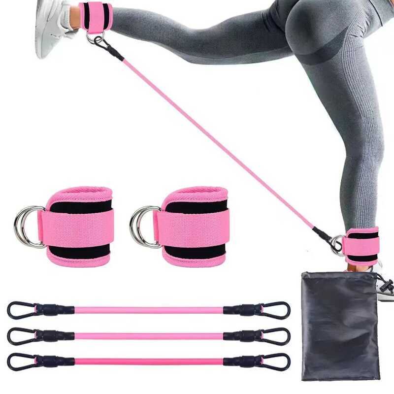 C Ankle Straps Bands Set Fitness Workout Exercise Equipment Ankle Weight Yoga Elastic Fitness Band