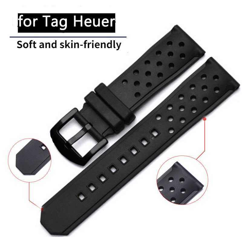 C Recoal Mall 22Mm Silicone Watch Strap For Tag Heuer Racing F1 Waz2113 Sports Watch Bracelets Air