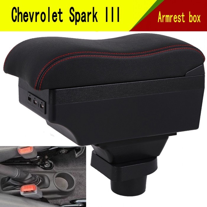 For Chevrolet  Spark III Armrest box Elbow support Center console box central Store content box wit