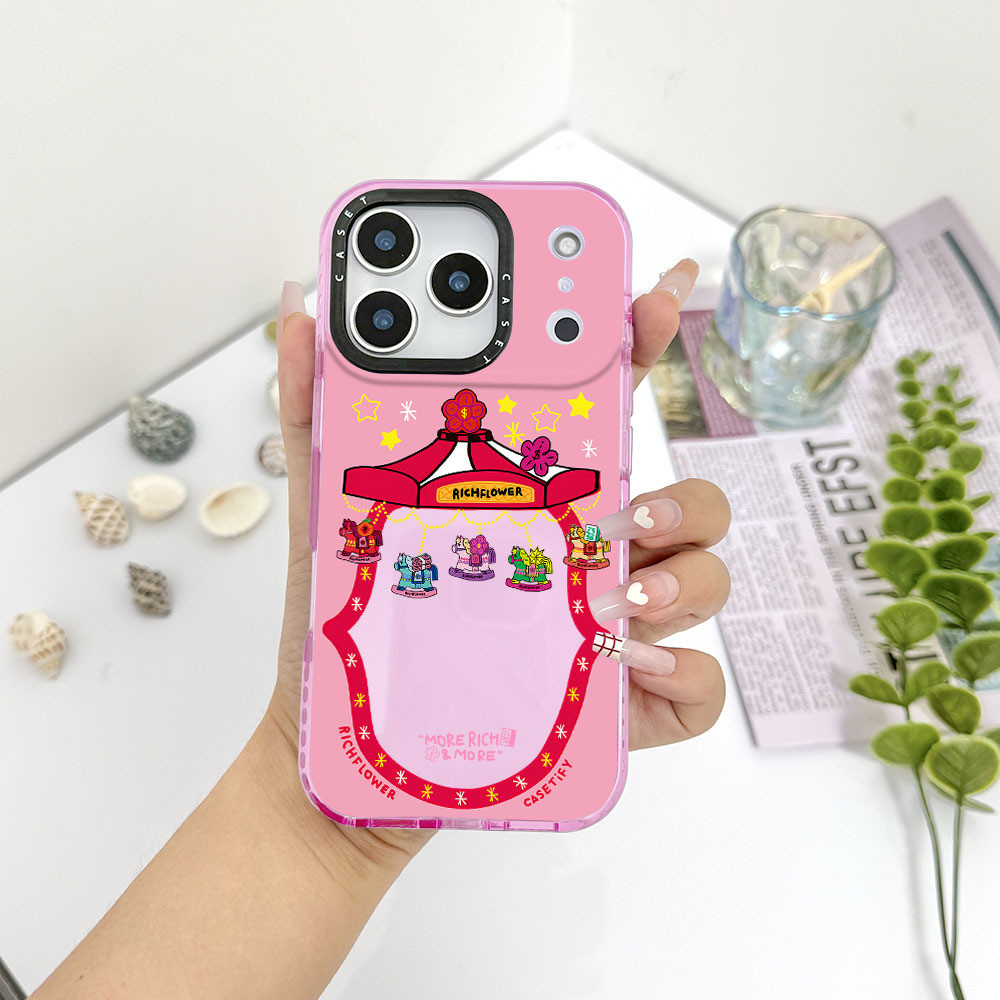 RICH FLOWER Spin To Win สีสําหรับ IPhone 11 12 13 14 15 16 17 Pro Max 12 Mini ฝาครอบ X XR XSMax ซิลิ