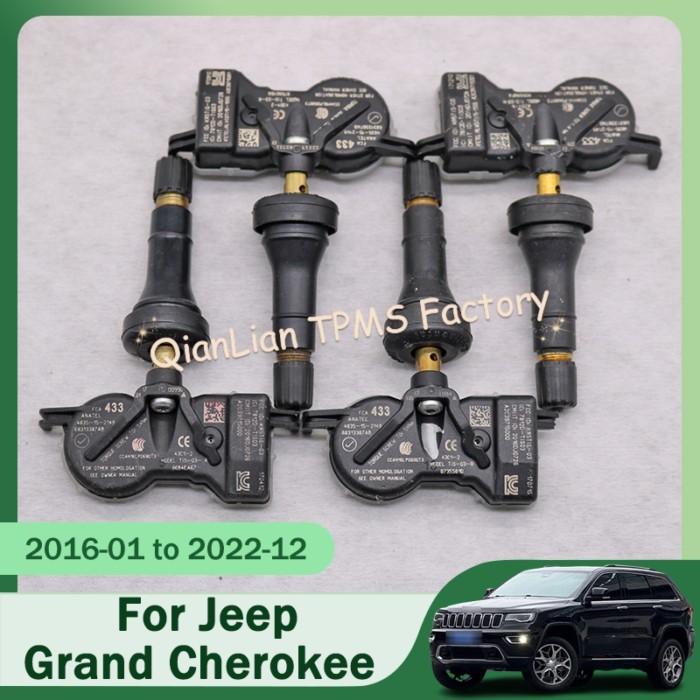 4pcs 68313387AB 68313387AC Tire Pressure Monitoring System For Jeep Grand Cherokee Compass Renegade