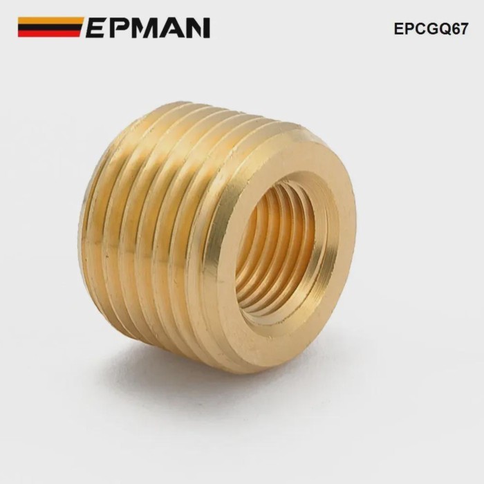 EPMAN Brass Pipe Fitting, Face Bushing, 3/8" Male Pipe x 1/8" Female Reducing Pipe Adapter Fitting