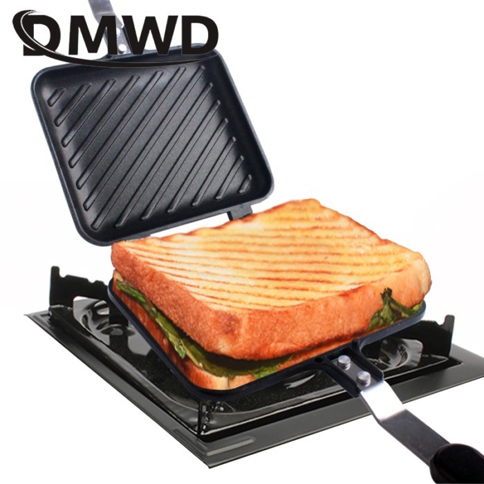 Gas Non-Stick Sandwich Maker Iron Bread Toast Breakfast Machine Waffle Pancake Baking Barbecue Oven