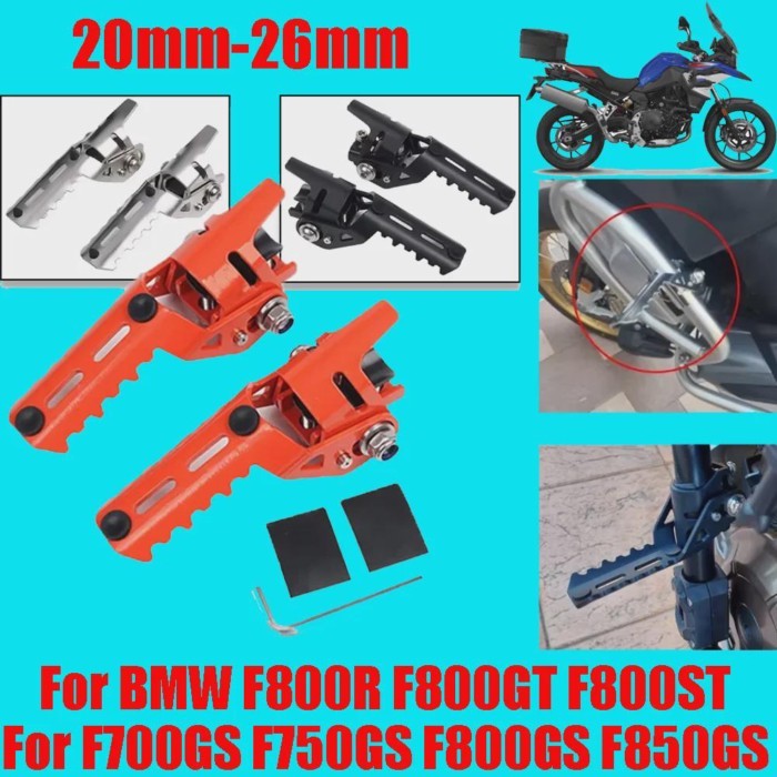 For BMW F700GS F750GS F800GS F850GS GSA F800R F800GT F800ST Accessories Highway Front Foot Pegs Fol