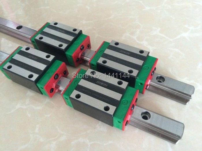 100% original HIWIN 2pcs HGR15 200mm - 1500mm Linear Guide rail + 4pcs HGH15CA / HGW15CA HIWIN Carr