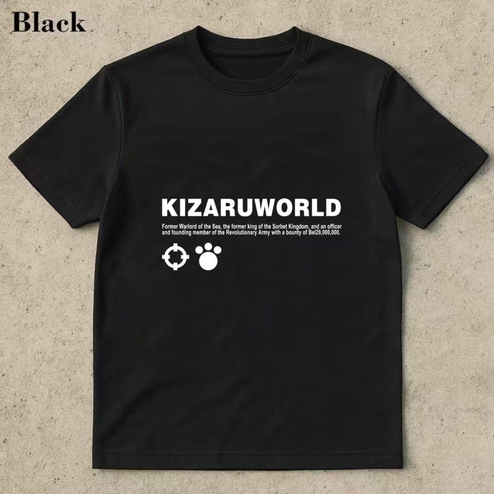 Kizaru World One Piece Anime T Shirt เสื้อยืดแขนสั้นฤดูร้อน