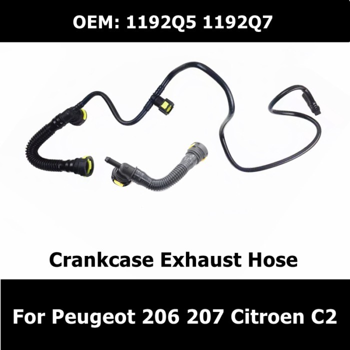 OEM 1192Q5 1192Q7 1192R2 Engine Rocker Cover Breather Pipes Crankcase Exhaust Hose For Peugeot 206