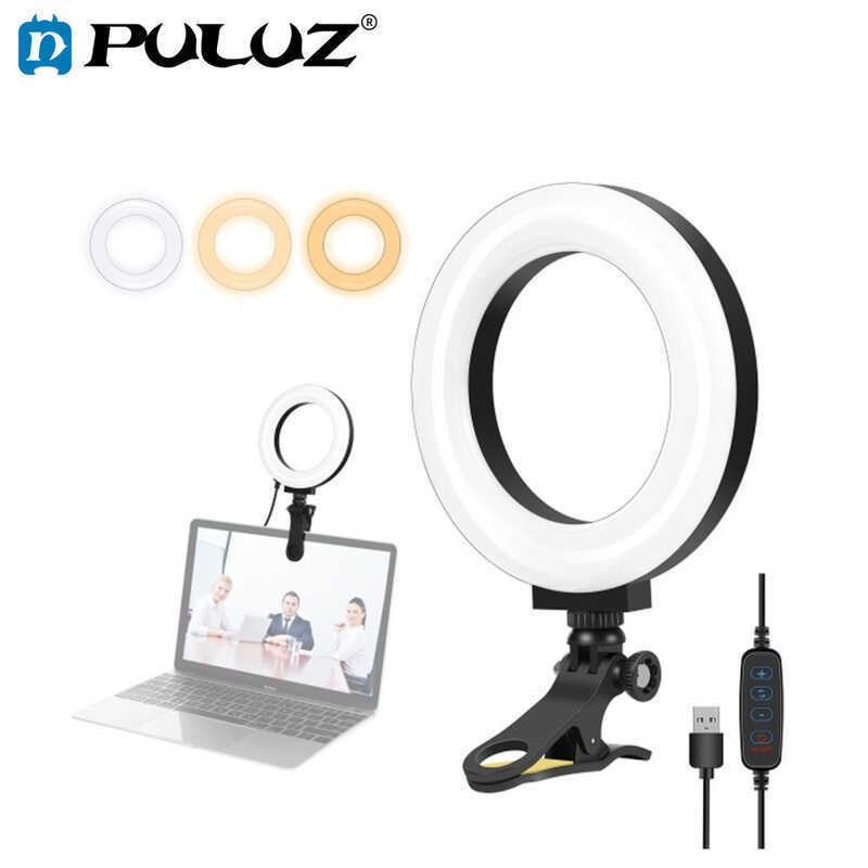 ❤ Ready To Ship PULUZ 4.7 Inch 12Cm Ring Selfie Light 3 Modes USB Dimmable Dual Color Temperatu