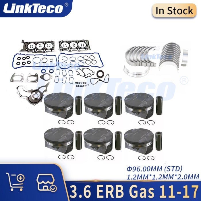 Engine Full Gasket Set Piston & Ring Bearing Kit 3.6 L ERB Gas 11-17 For CHRYSLER 300C DODGE FIAT J