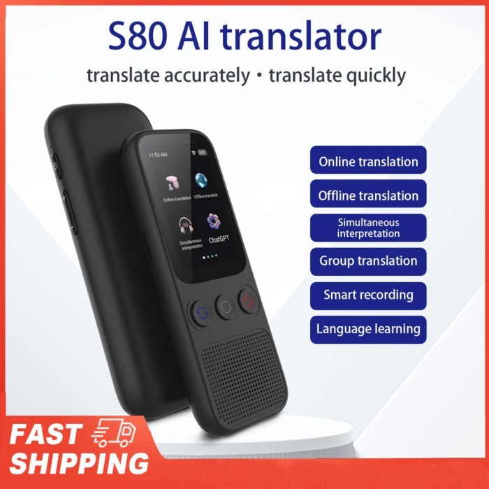 S80 17 Kind Offline Translation Simultaneous Interpretation Language AI Translator Device with 138