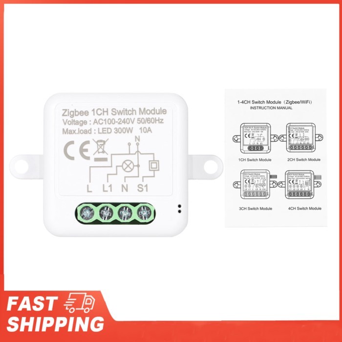 1CH Zigbee Mini Smart Switch Relay Module Support 2 Way Control Switch for Smart Home Automation, W