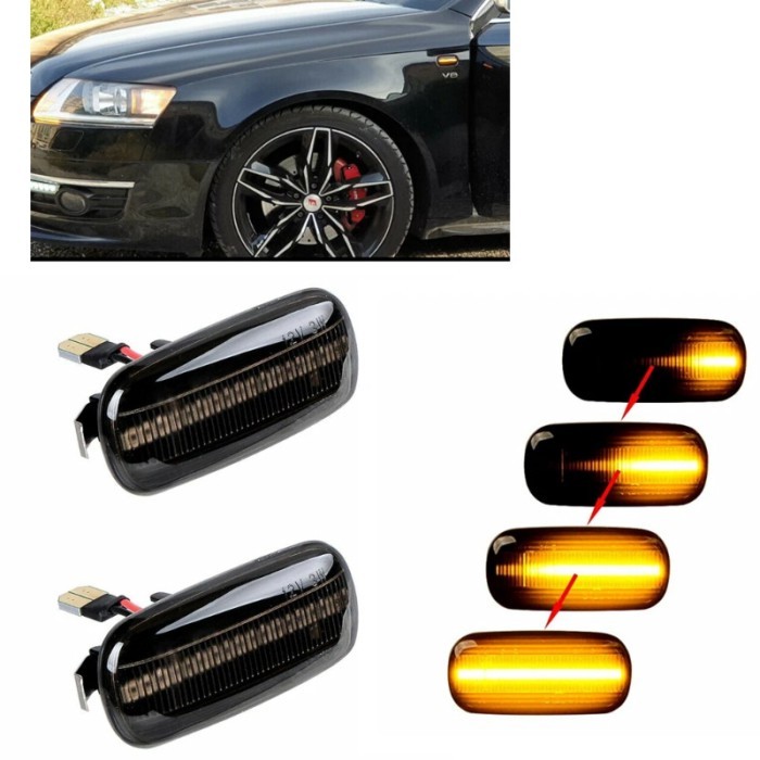 Fender Indicator Lamp Bulb Car Sidelight LED Dynamic Side Marker Turn For Audi A3 S3 8P A4 S4 A6 C6