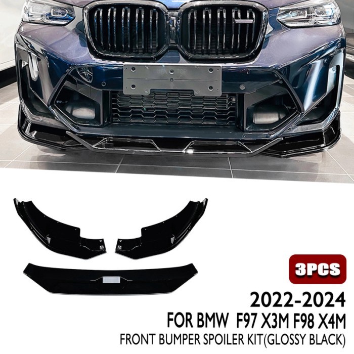 Car Front Spoiler Lip Lower Guard For BMW F97 X3M F98 X4M 2022 2023 2024