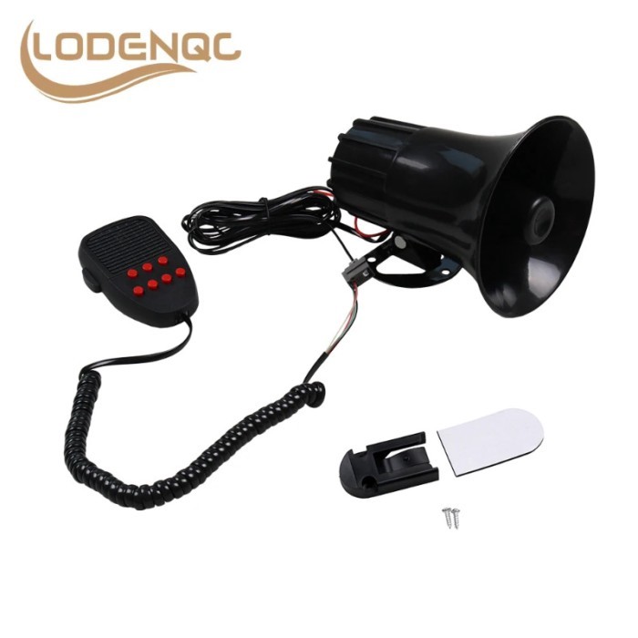 Siren Air Horn Megaphone Loudspeaker 7 Sound 50W 12V Warning Alarm 120dB with Microphone For Car Mo