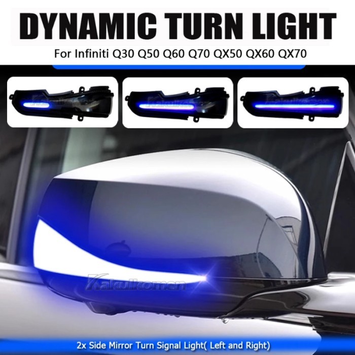 For Infiniti Q30 Q50 Q60 Q70 QX30 QX50 QX60 QX70 Car Accessories 2x LED Dynamic Turn Signal Light R