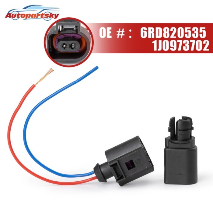 6RD820535 1J0973702 2 Pin Outside Air Temperature Sensor with wire For VW Passat Polo Tiguan CC Jet
