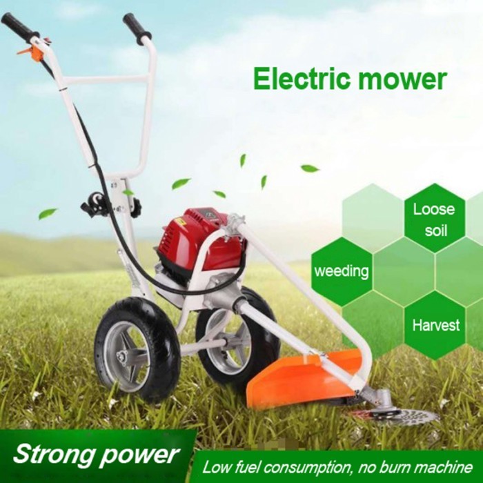 6500rpm Hand Push-type Four-stroke Gasoline Weeder 37.7CC Multi-use Weeding Machine Home Lawn Mowin