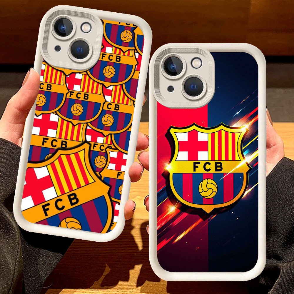 G-31 Barcelona Casing สําหรับ iPhone 8 7 13 14 Pro Max Plus สีดําและสีขาว